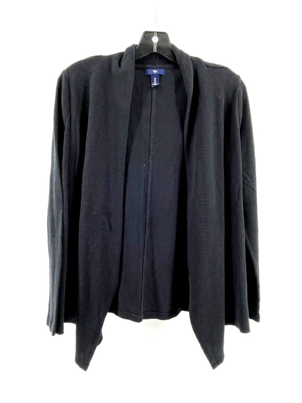 GAP Women's Black Lightweight Open Drape Front Long Sleeve Top Shirt Size S